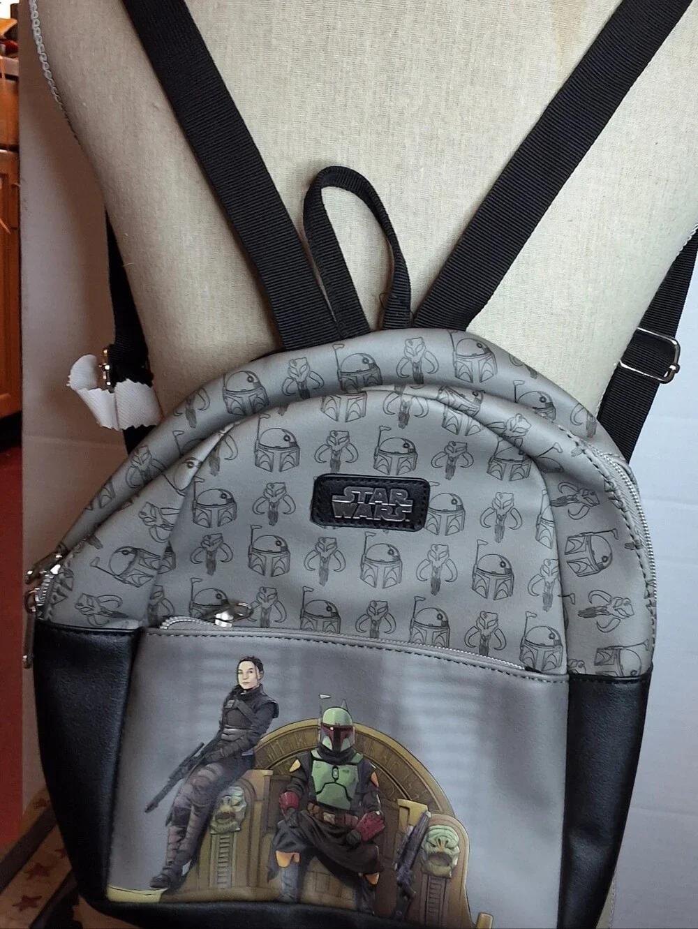 Star Wars Boba Fett & Fennec Shand Mini Backpack | Faux Leather Mandalorian Bag